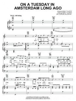 page one of On A Tuesday In Amsterdam Long Ago (Piano, Vocal & Guitar Chords (Right-Hand Melody))