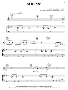 page one of Slippin' (Piano, Vocal & Guitar Chords (Right-Hand Melody))