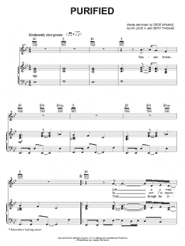 page one of Purified (Piano, Vocal & Guitar Chords (Right-Hand Melody))