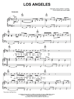 page one of Los Angeles (Piano, Vocal & Guitar Chords (Right-Hand Melody))