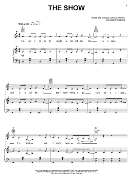 page one of The Show (Piano, Vocal & Guitar Chords (Right-Hand Melody))