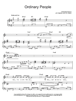 page one of Ordinary People (Piano & Vocal)
