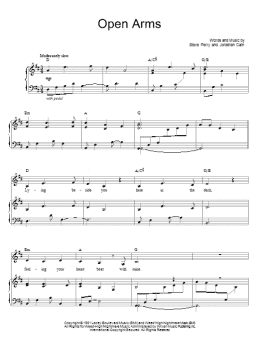 page one of Open Arms (Piano, Vocal & Guitar Chords (Right-Hand Melody))