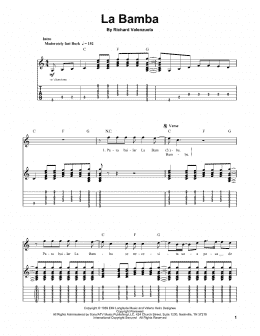 page one of La Bamba (Guitar Tab (Single Guitar))
