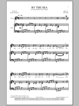 page one of By The Sea (Unison Choir)