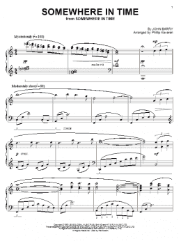 page one of Somewhere In Time (arr. Phillip Keveren) (Piano Solo)