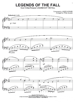 page one of Legends Of The Fall (arr. Phillip Keveren) (Piano Solo)