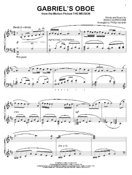 page one of Gabriel's Oboe (from The Mission) (arr. Phillip Keveren) (Piano Solo)