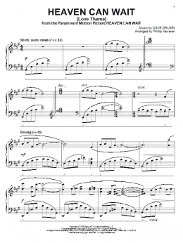 page one of Heaven Can Wait (Love Theme) (arr. Phillip Keveren) (Piano Solo)