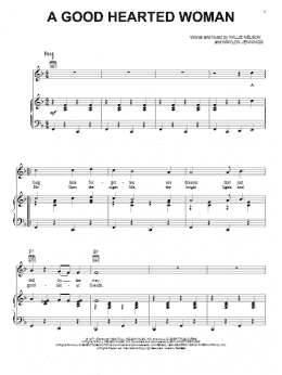 page one of A Good Hearted Woman (Piano, Vocal & Guitar Chords (Right-Hand Melody))