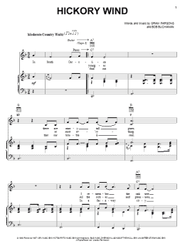 page one of Hickory Wind (Piano, Vocal & Guitar Chords (Right-Hand Melody))