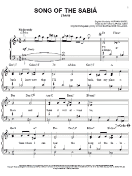page one of Song Of The Sabia (Sabia) (Easy Piano)