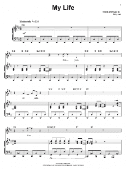 page one of My Life (Piano & Vocal)