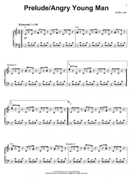 page one of Angry Young Man (Piano & Vocal)