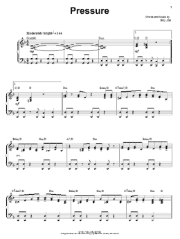 page one of Pressure (Piano & Vocal)