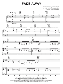 page one of Fade Away (Piano, Vocal & Guitar Chords (Right-Hand Melody))