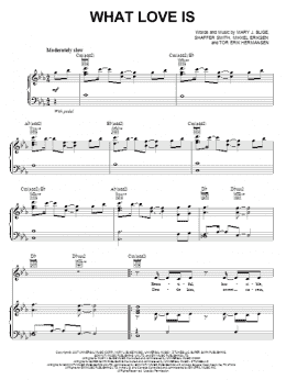 page one of What Love Is (Piano, Vocal & Guitar Chords (Right-Hand Melody))