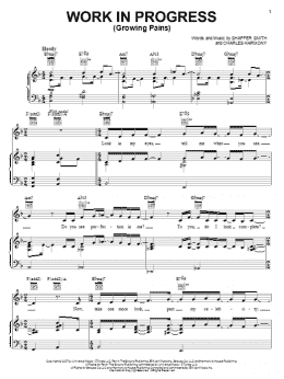 page one of Work In Progress (Growing Pains) (Piano, Vocal & Guitar Chords (Right-Hand Melody))