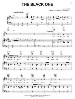 page one of The Black One (Piano, Vocal & Guitar Chords (Right-Hand Melody))