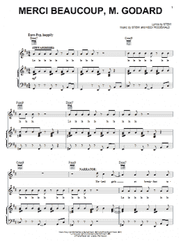 page one of Merci Beaucoup, M. Godard (Piano, Vocal & Guitar Chords (Right-Hand Melody))