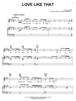 page one of Love Like That (Piano, Vocal & Guitar Chords (Right-Hand Melody))
