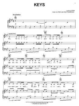 page one of Keys (Piano, Vocal & Guitar Chords (Right-Hand Melody))