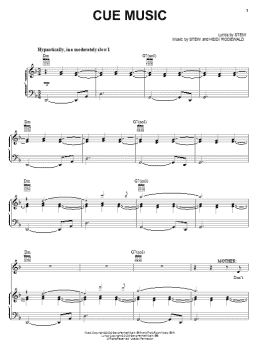 page one of Cue Music (Piano, Vocal & Guitar Chords (Right-Hand Melody))