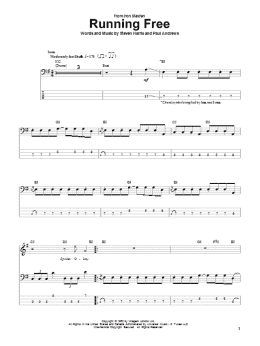 page one of Running Free (Bass Guitar Tab)