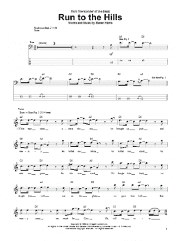 page one of Run To The Hills (Bass Guitar Tab)