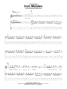 page one of Iron Maiden (Bass Guitar Tab)
