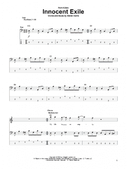 page one of Innocent Exile (Bass Guitar Tab)