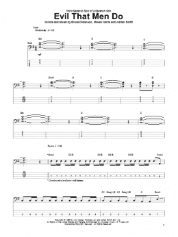 page one of Evil That Men Do (Bass Guitar Tab)