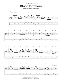 page one of Blood Brothers (Bass Guitar Tab)
