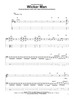 page one of The Wicker Man (Bass Guitar Tab)