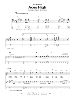 page one of Aces High (Bass Guitar Tab)