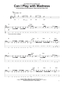page one of Can I Play With Madness (Bass Guitar Tab)