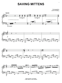 page one of Saving Mittens (Piano Solo)