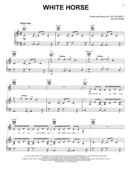 page one of White Horse (Piano, Vocal & Guitar Chords (Right-Hand Melody))