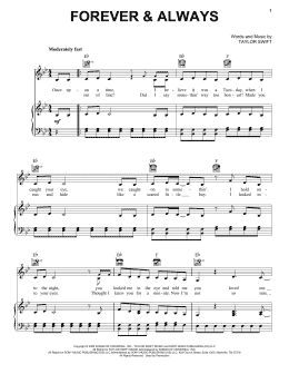 page one of Forever & Always (Piano, Vocal & Guitar Chords (Right-Hand Melody))