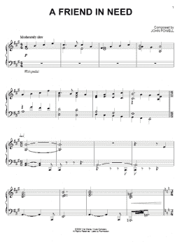 page one of A Friend In Need (Piano Solo)