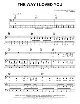 page one of The Way I Loved You (Piano, Vocal & Guitar Chords (Right-Hand Melody))