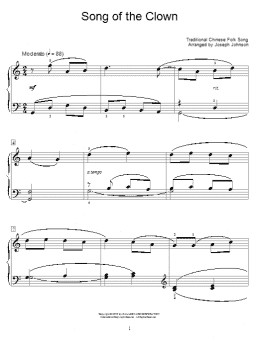 page one of Song Of The Clown (arr. Joseph Johnson) (Educational Piano)