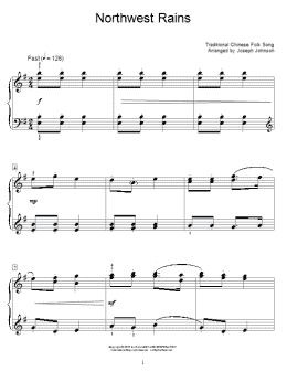 page one of Northwest Rains (arr. Joseph Johnson) (Educational Piano)
