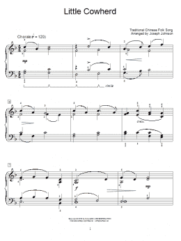 page one of Little Cowherd (arr. Joseph Johnson) (Educational Piano)