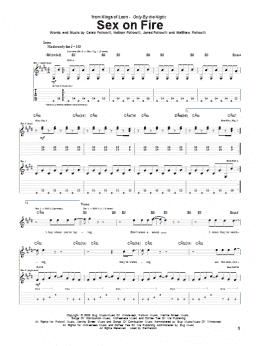page one of Sex On Fire (Guitar Tab)
