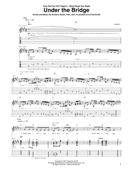 page one of Under The Bridge (Guitar Tab)
