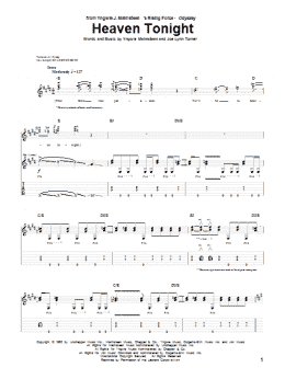 page one of Heaven Tonight (Guitar Tab)