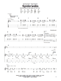 page one of Spiderwebs (Guitar Tab)