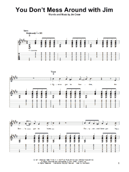 page one of You Don't Mess Around With Jim (Guitar Tab (Single Guitar))