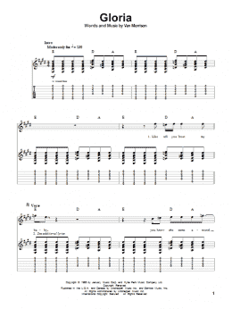 page one of Gloria (Guitar Tab (Single Guitar))